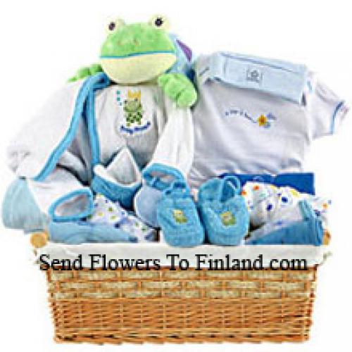 Basket Containing New Born Goodies