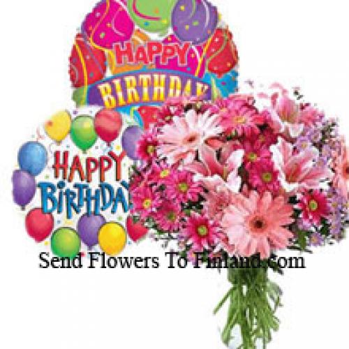 Lovely Assorted Flowers and Balloons